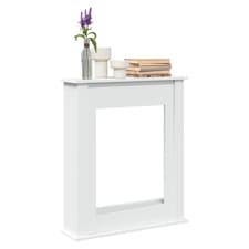Image of Fireplace Surround White 75x20x87.5cm Engineered Wood Mantel Shelf LED-CompactUK