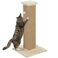 Image of PawHut Cat Scratching Post with Vertical Sisal Rope Ball Plush, 81cm, Beige