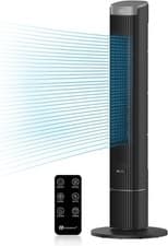 Image of PureMate 43-Inch Tower Fan, Quiet, Oscillating Bladeless, 4 Speeds, 4 Wind Modes