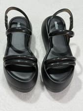 Image of MELISSA Black Melissa Airbubble Platform Sandals size 5 / us 8 / 38