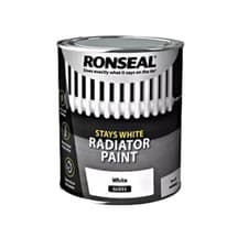 Image of RONSEAL ONE COAT STAY WHITE RADIATOR PAINT, WHITE - GLOSS, SATIN OR MATT