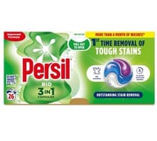 Image of Persil Bio 3-in-1 Washing Capsules Outstanding 1st Time Removal Tough Stains