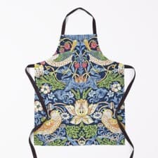 Image of Strawberry Thief Navy Blue Design Kitchen Linen by William Morris Full Range
