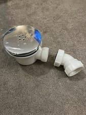 Image of Chrome 90mm fast flow shower waste with elbow stw001 e329-e330