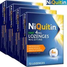 Image of NiQuitin Mint 4 mg Lozenges - Effective Smoking Craving Relief- 72 Lozenges x4