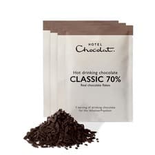 Image of Hotel Chocolat Classic 70% Dark Hot Chocolate Sachets Luxury Chocolate Flakes