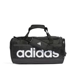 Image of adidas Essentials Linear Duffel Bag Medium Black White 39L Gym Travel Sports New