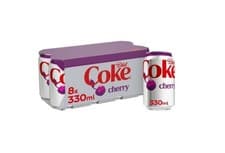 Image of NEW Diet Coke cherry Can Cola, Box 330 ml (Pack of 8) first on ebay fast dlvry