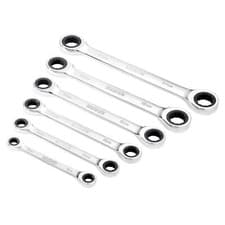 Image of Draper Hi-Torq Metric Double Ratchet Ring Spanner Set (6 Piece) - 27741