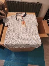 Image of soviet aop floral polo t shirt  medium white