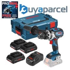 Image of Bosch GSB 18V-110 C 18v Brushless Combi Drill Robust Series + 3x 4.0Ah Batteries