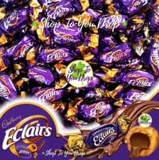 Image of CADBURY CHOCOLATE ECLAIRS Caramel Milk Choc Centre Toffee Retro Sweets✨CHEAPEST✨