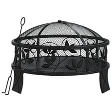 Image of Fire Pit Bowl Outdoor Fireplace Patio Heater with Poker XXL Steel vidaXL