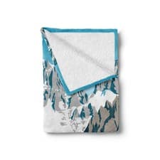 Image of Blue Sky Soft Flannel Fleece Throw Blanket Winter Snow Covered Theme