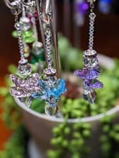 Image of Angels suncatchers in a coil spiral wand 11" high, you can chose the wire color