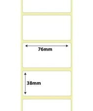 Image of 76MM X 38MM 32,000 Labels Blank White Direct Thermal Roll Labels | 25mm Cores