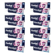 Image of Fixodent Plus denture adhesive cream dual protection 40g pack of 8