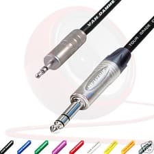 Image of Stereo Mini jack to Stereo 1/4" Jack Lead. Van Damme Cable. Neutrik Headphone