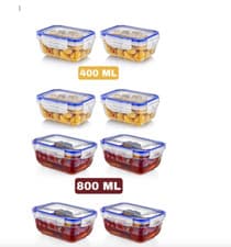 Image of 8 x Airtight Food Storage Containers-Set-Seal Lock with lids+BPA Free