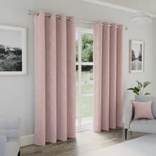 Image of 100% BLACKOUT THERMAL CURTAINS EYELET RING TOP WOVEN AUSTIN PAIR READY MADE