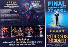Image of CURIOUS INCIDENT OF A DOG IN THE NIGHT TIME LONDON PICCADILLY THEATRE FLYERS X 2