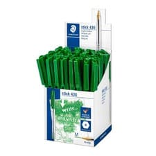 Image of STAEDTLER Stick 430 Medium Tip Ballpoint Pens - Blue Red Green Black