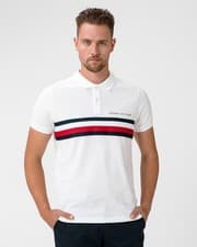 Image of TOMMY HILFIGER Mens White Short Sleeve Slim Fit Polo Shirt Size XXL BNWT