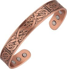 Image of Pure Solid Copper Magnetic Bracelet Arthritis Pain Therapy 12mm Cuff Viking God