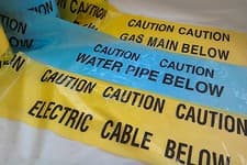 Image of CAUTION Underground WARNING tape Electric Cable Water Pipe Gas Main