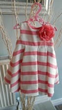 Image of 'MONSOON' PRETTY PINK/OFF WHITE DRESS 3-6 mths with embelishment NEW