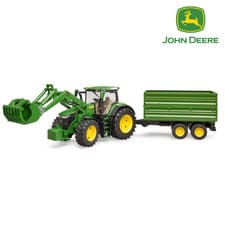 Image of Bruder John Deere 7R 350 Tractor with Loader & Tipping Trailer