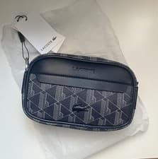 Image of Lacoste The Blend Monogram Camera Bag Navy Blue One Size Brand New with Tags