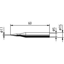 Image of Ersa 0172BD/SB Soldering Tip Pencil-Shaped 1.10mm 1pc