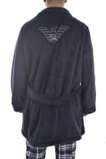 Image of EMPORIO ARMANI Navy Blue Signature Logo Robe Dressing Gown Size S/M BNWT
