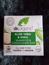 Image of Dr Organic Aloe Vera & Shea Shampoo Conditioner Bar Organic 75g (NEW)