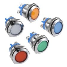 Image of 5pcs Indicator LED Light 12V 16mm M16 Panel Mount Metal Waterproof Lamp w O Ring