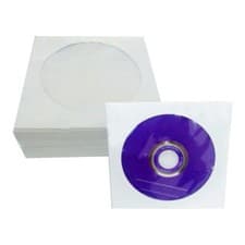 Image of 100 Paper CD DVD Blu-ray Disc Covers Sleeves Storage Case Wallets with Window UK