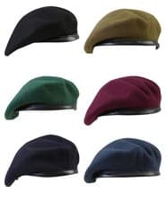 Image of British Army Beret 100% Wool Soldier Cadet Maroon RAF Military Blue Marine Green