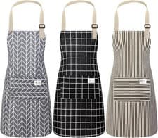 Image of 3 Pack Apron with Pockets, BBQ, Baking & Catering Kitchen Apron for Men & Women