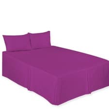 Image of Base Valance Sheets Polycotton Plain Box Pleated Platform Bed Sheets in All Size