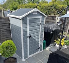 Image of Keter Manor 4 x 3ft Small Garden Durable Outdoor Patio Storage Unit Shed