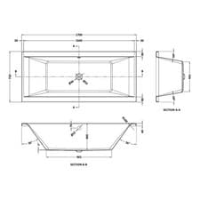 Image of Nuie Asselby Straight Square Double Ended Acrylic Bath Tub & Panels Bathroom