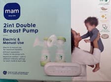Image of MAM 2-in-1 Double Electric Breast Pump - White/Green