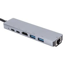 Image of USB C Hub 6 In 1 PD Fast Charging 87W Multifunctional Type C To HD Multimedia CT