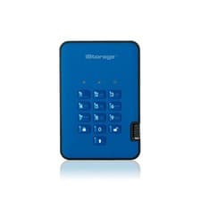 Image of iStorage diskAshur2 256-bit 4TB USB 3.1 secure encrypted hard drive - Blue IS-DA