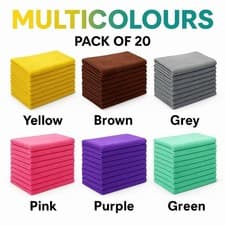 Image of Microfibre Cleaning Cloths 40x40cm, 20 x Multi Colour With Loop,Soft,Reusable
