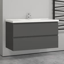 Image of 500 600 800mm Bathroom Vanity Unit with Basin Storage Wall Hung White Gloss Matt