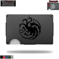 Image of House Targaryen - Game Of Thrones Laser Engraved Onto An Aluminum Wallet