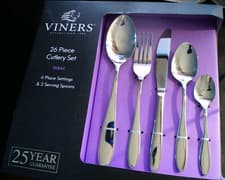 Image of Viners: Tabac 26 Piece Cutlery Set. 18.0 stainless. 6 place settings + 2 Serving