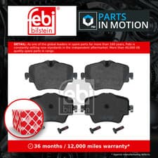 Image of Brake Pads Set Front 16908 Febi 34106860019 34106878427 34106888777 34106884492